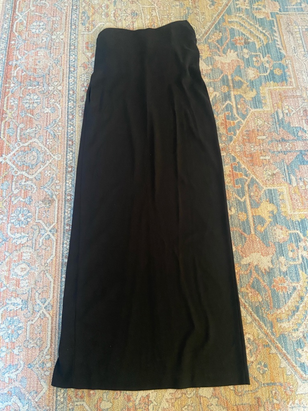 ZARA WOMAN BLACK STRAPLESS LONG FULL LENGTH DRESS asymmetrical Neckline - Picture 7 of 9